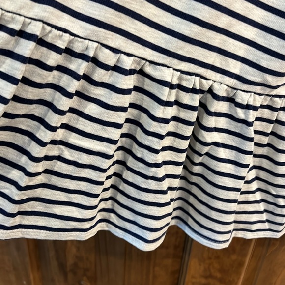 t.la by Anthropologie XL Navy Stripe/ Light Gray with Gold Trim Top - Picture 5 of 5